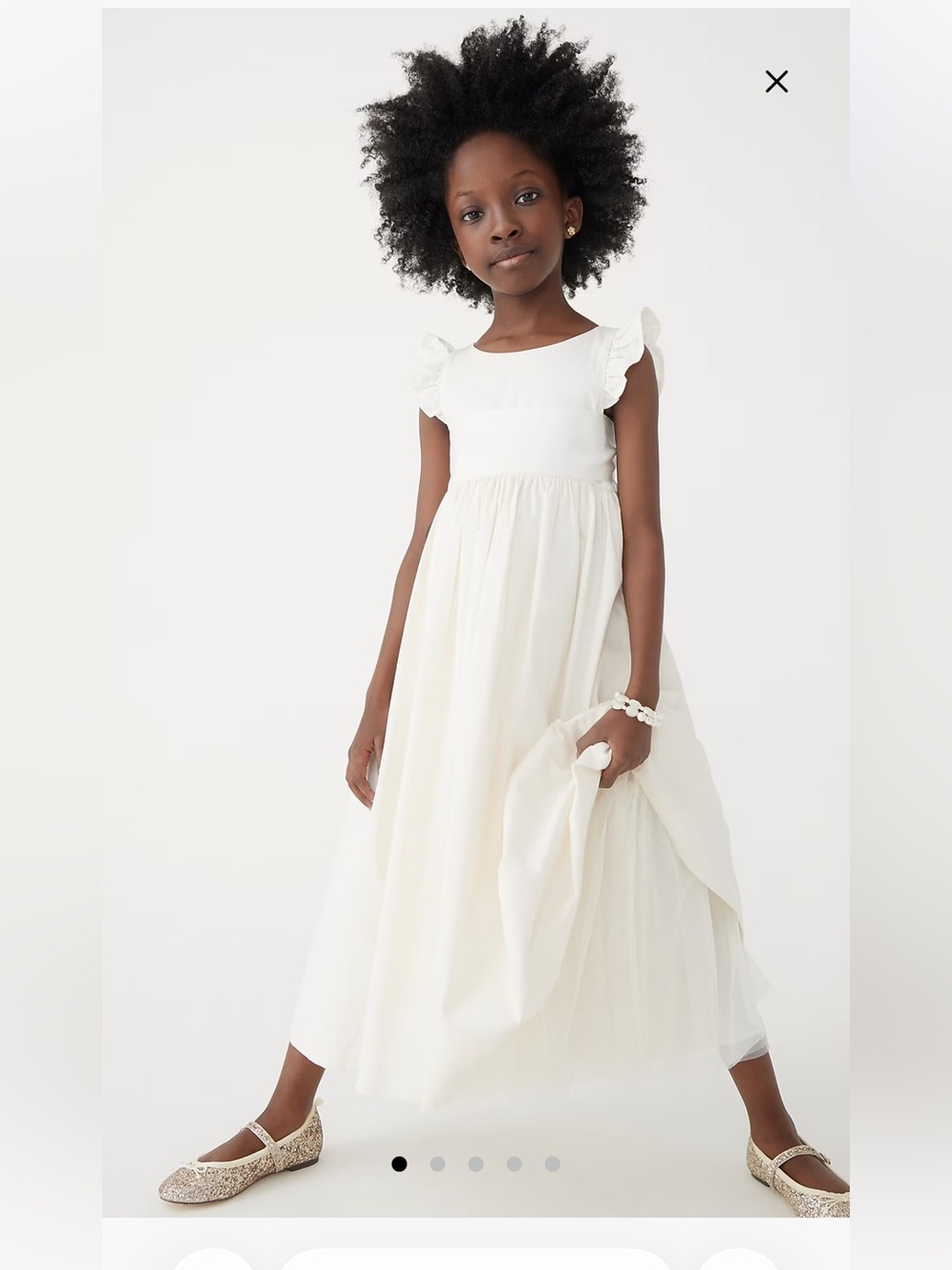 Crewcuts Ivory flutter-sleeve Dress